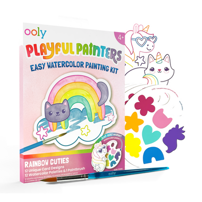 Playful Painters: Easy Watercolor Painting Kit - Rainbow Cut