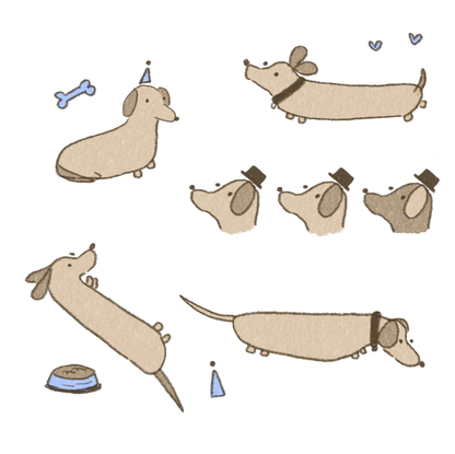 A dog's day sticker sheet