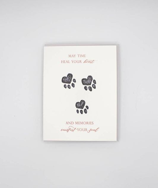May Time Heal Your Heart Pet Sympathy Letterpress Card