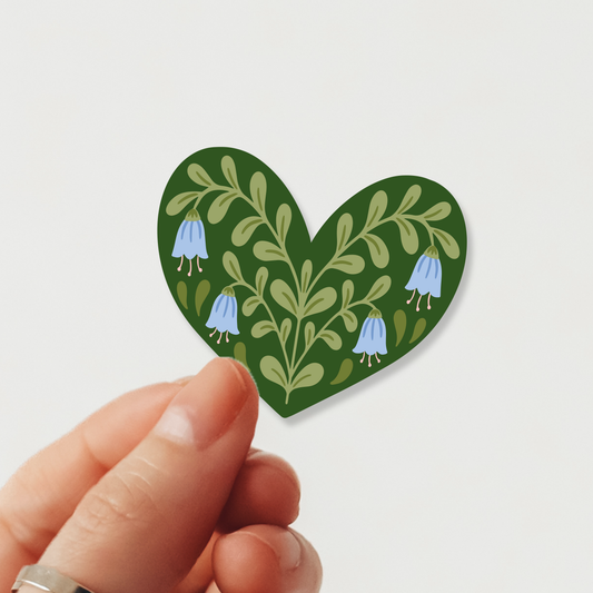 Floral Heart Waterproof Vinyl Sticker | Valentine's Day