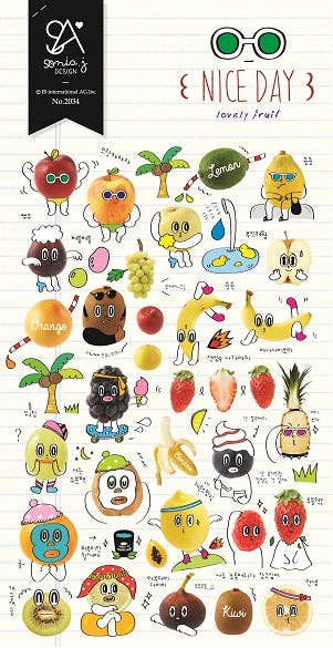 02034 Nice Day Lovely Fruit Coated Paper Stickers