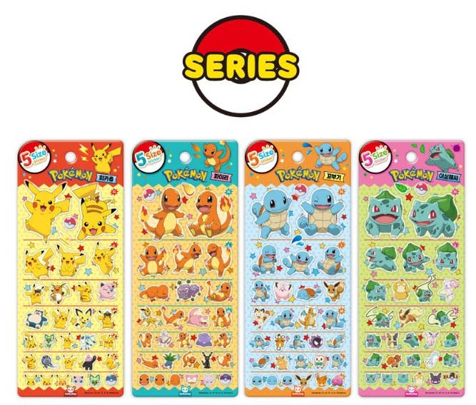 Pokemon 5 Size Sticker Sheet (Official Licensed)