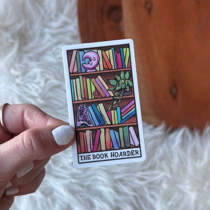 "The Book Hoarder" Book Tarot Card Sticker