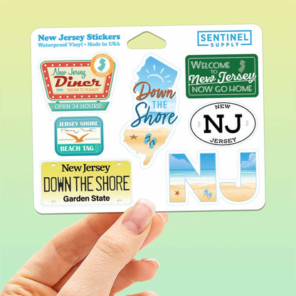 New Jersey Shore Sticker Sheet- Set of 7 NJ Decals