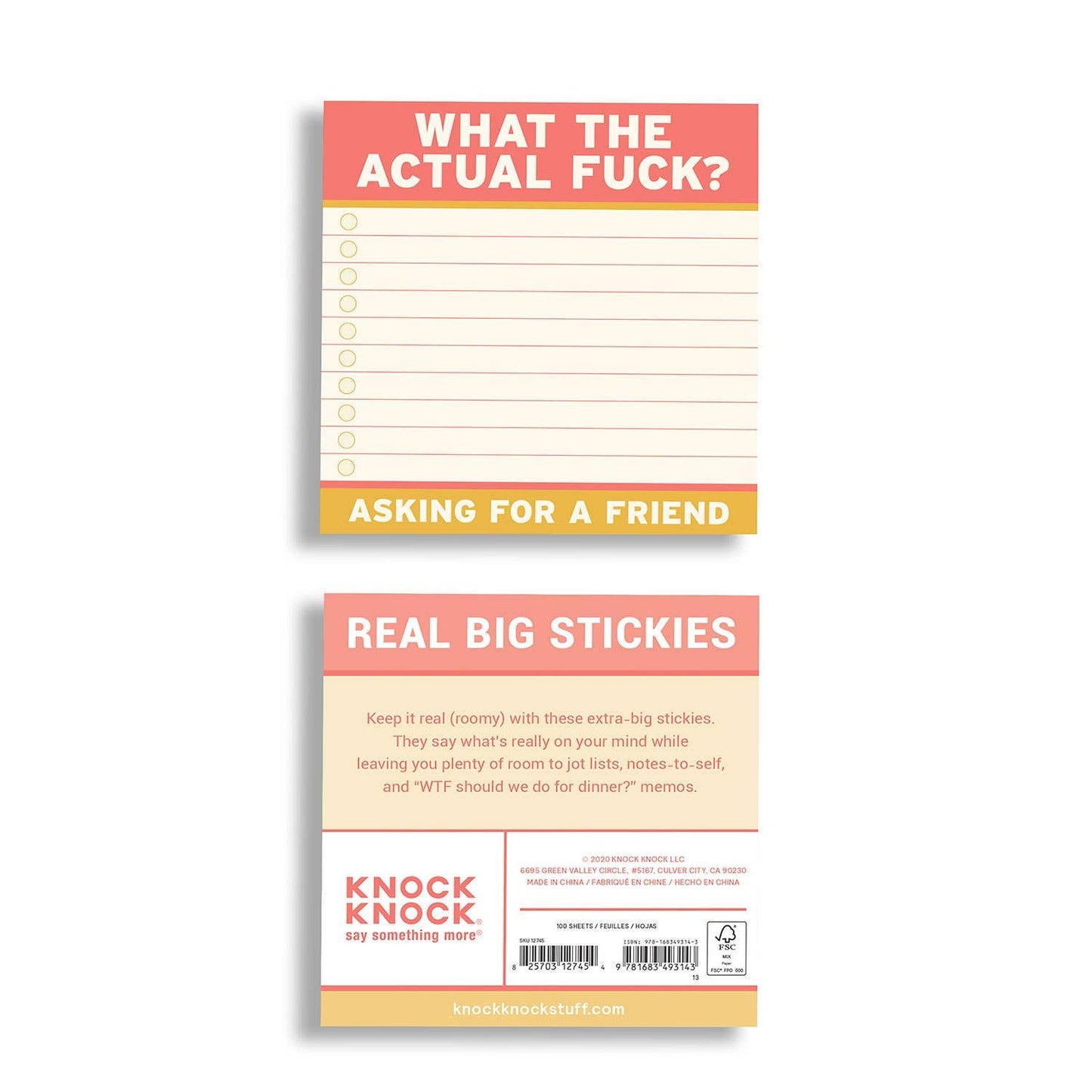 Actual Fuck Large Sticky Notes (4 x 4-inches)