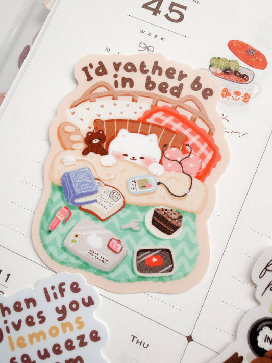 Kuboandlucy Stationery Co | I'd Rather Be In Bed Vinyl Sticker