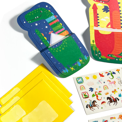 Tiny Tadas! Note Cards & Sticker Set (Dinos & Dragon)