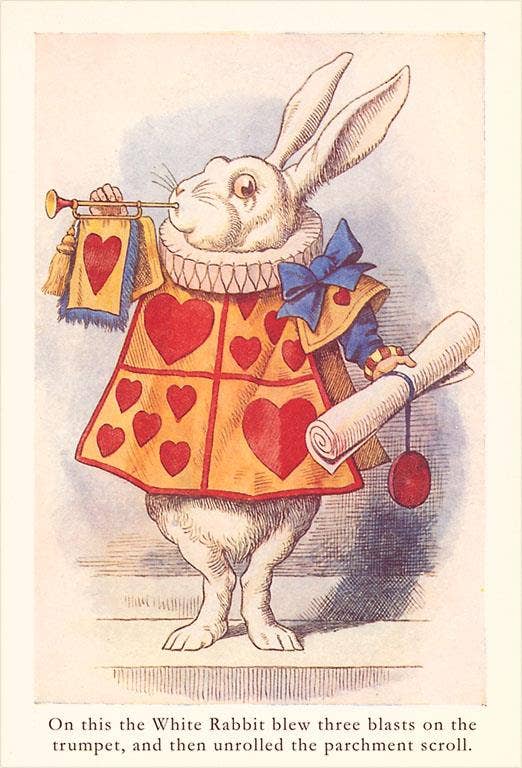Postcard KF-755 Alice in Wonderland, White Rabbit