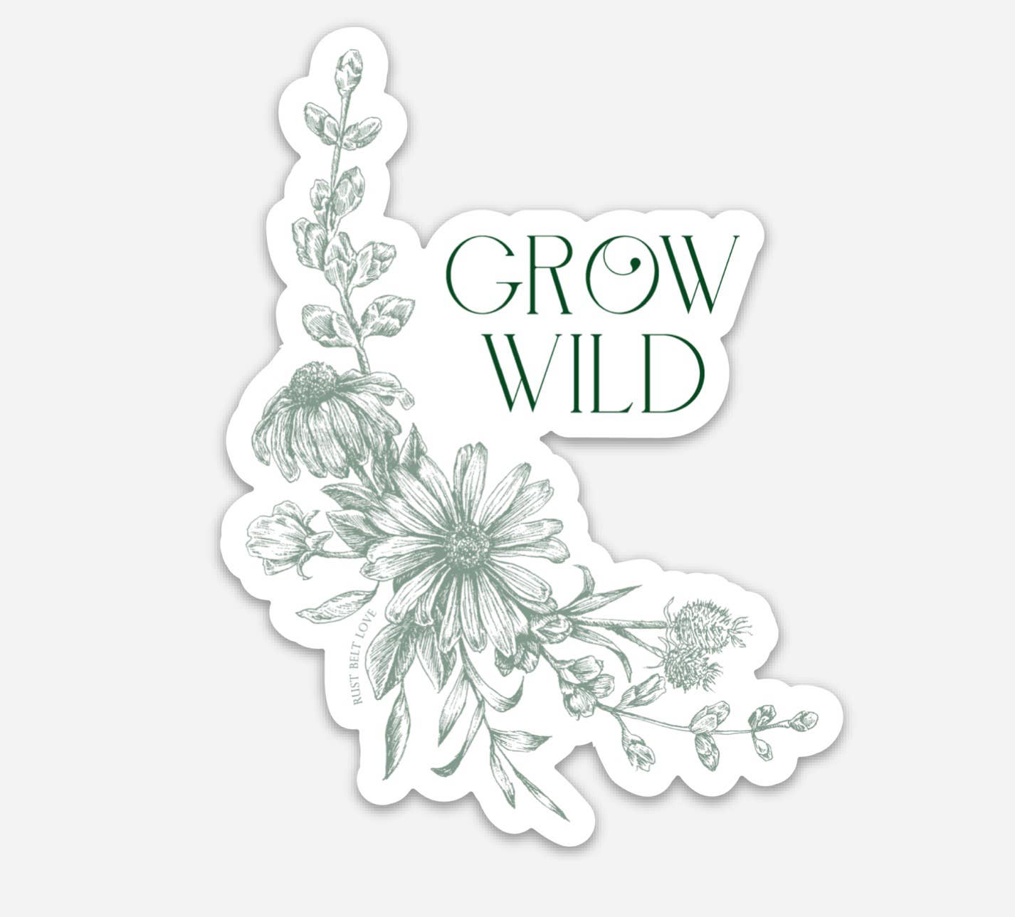 Grow Wild Flower Sticker – 4”