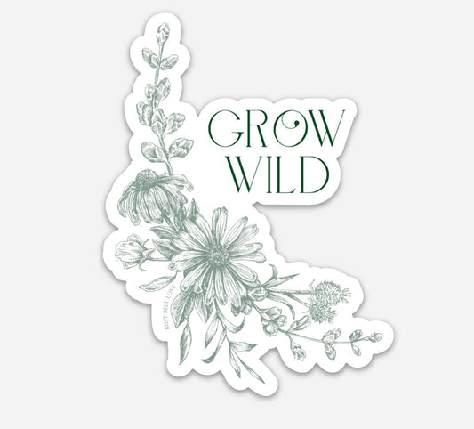 Grow Wild Flower Sticker – 4”
