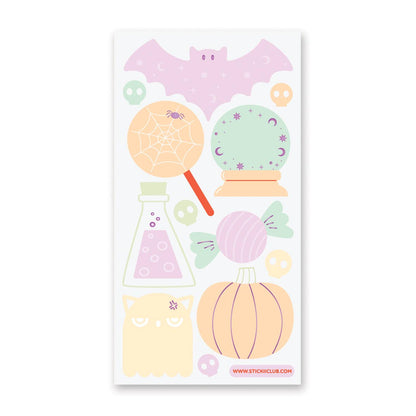 Pastel Halloween Labels Sticker Sheet