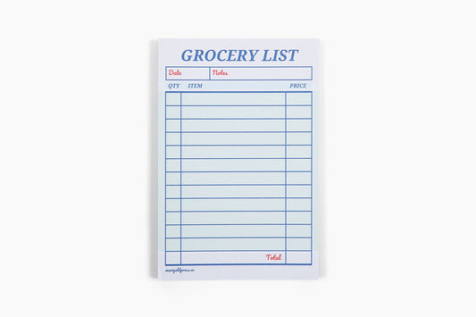 Guest Check Notepad Grocery List 