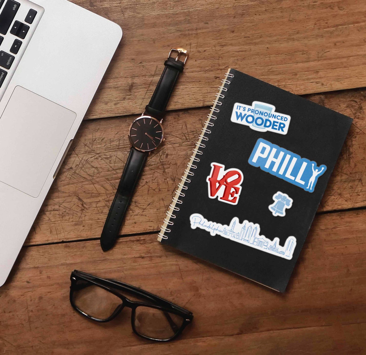 Philly Sticker Sheet- Set of 6 Philadelphia Decals w/ Hanger