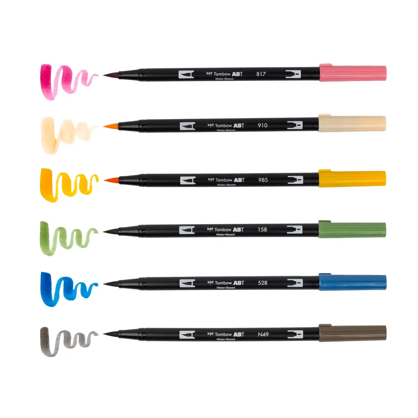 Dual Brush Pen Art Markers - Manga Illustration Flowers 6-Pack