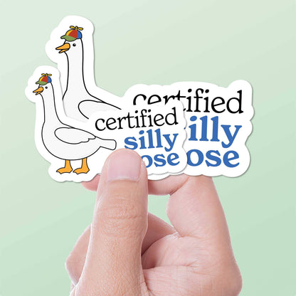 Certified Silly Goose Sticker for Tumbler - Funny Meme Decal