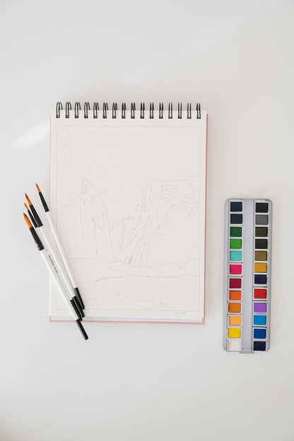National Parks Watercoloring Book-Outlines w/Video Tutorials