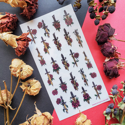 Floral Swords Sticker Sheet