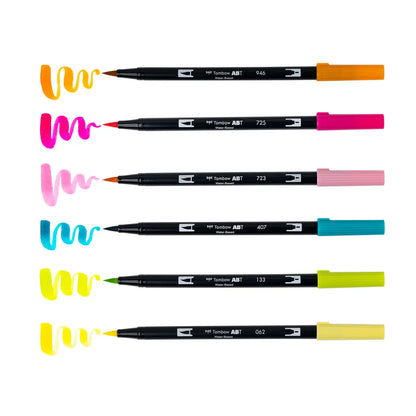 Dual Brush Pen 6-Pack Set (Happy Hour)