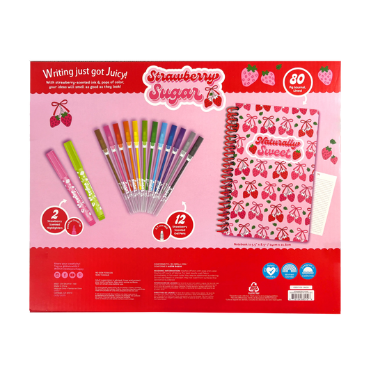 Strawberry Sugar: Scented Gel Pen & Highlighter Writing Kit