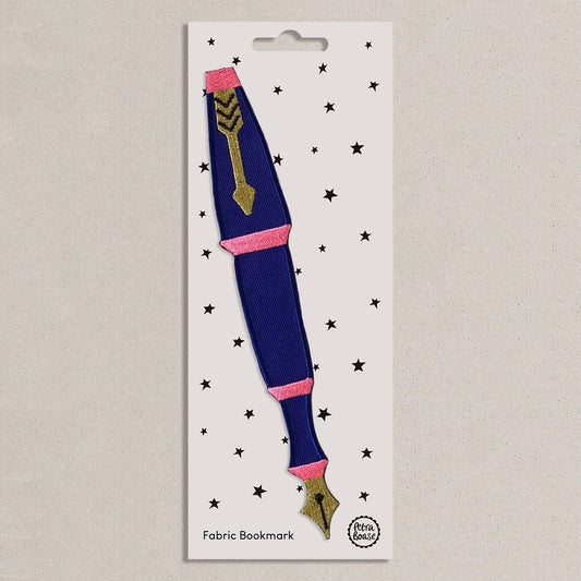 Fountain Pen Embroidered Fabric Bookmark