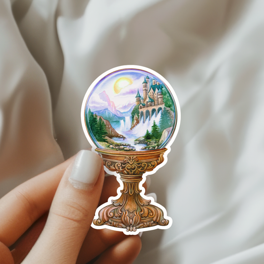 Fantasy Castle Globe Waterproof Vinyl Sticker | Bookish