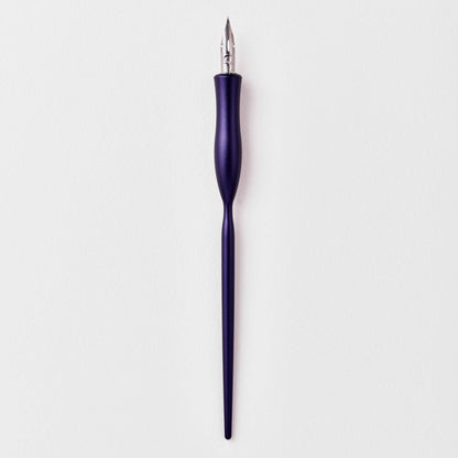 Flourish calligraphy pen with purple barrel and pointed nib