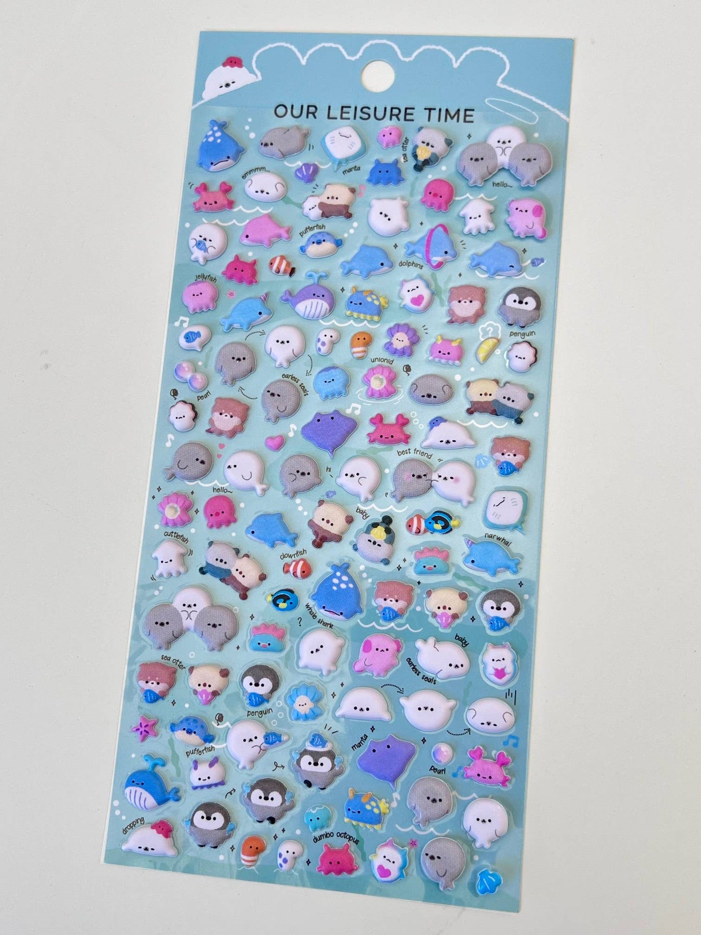 Tiny Animal Food Court Puffy Assorted Stickers