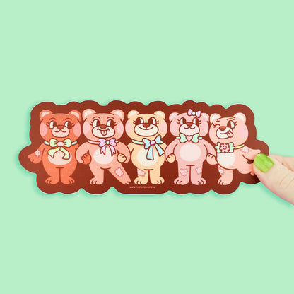 Plushie Bears Long Vinyl Sticker