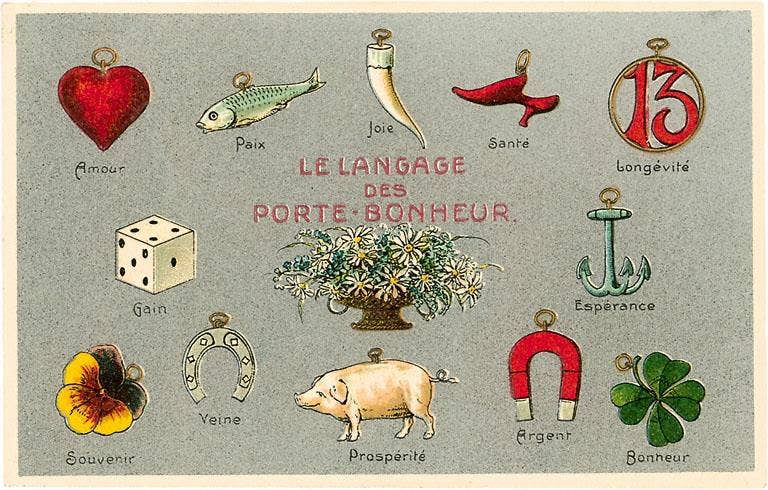 Postcard Charm Language