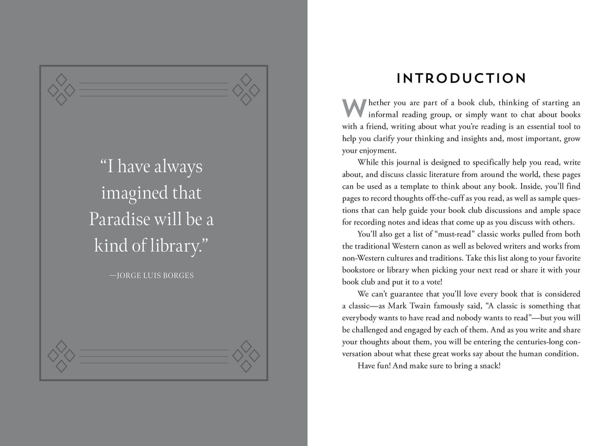 Must-Read Classics: A Book Club Journal for Bibliophiles