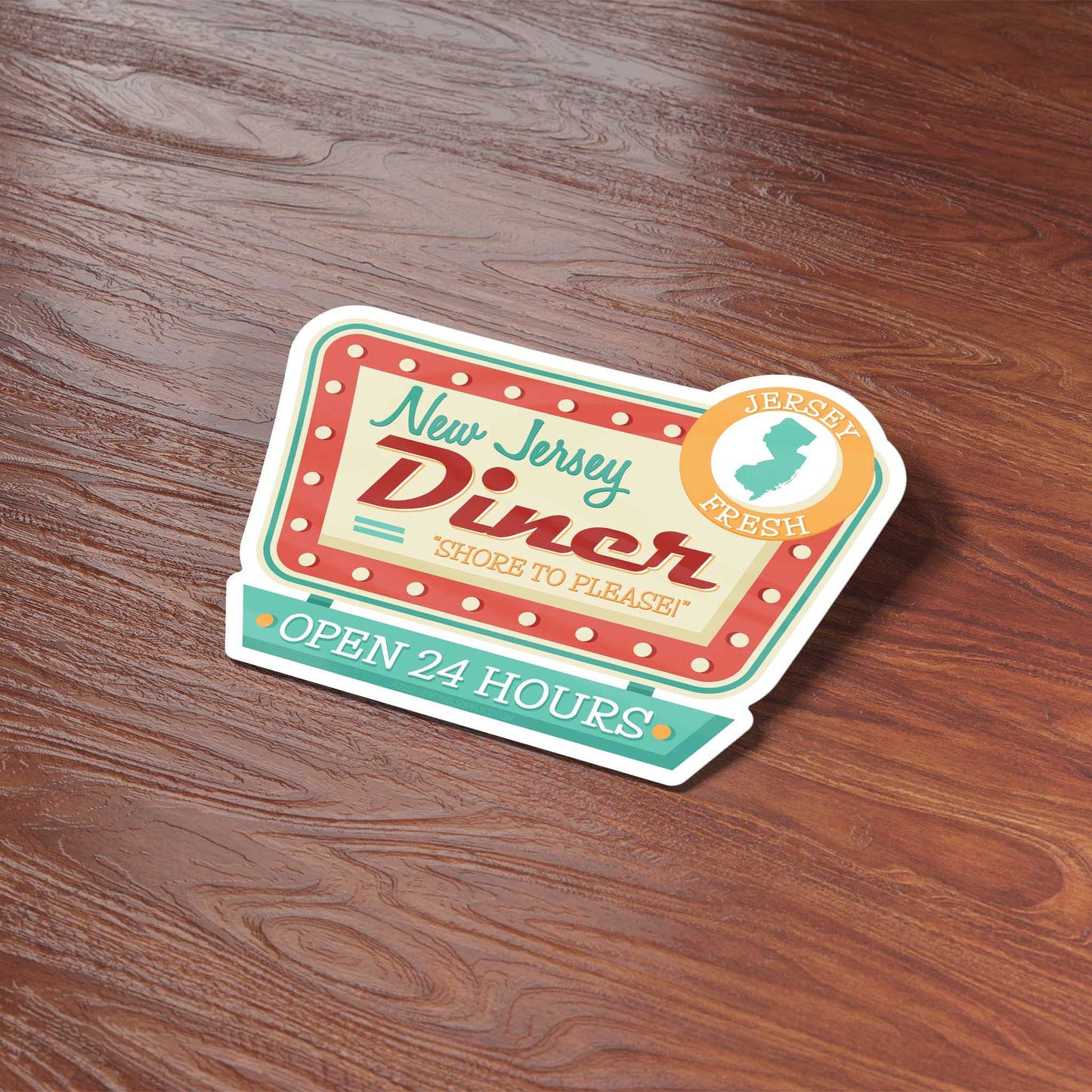 New Jersey Diner Sticker - Retro NJ Decals for Hydroflask