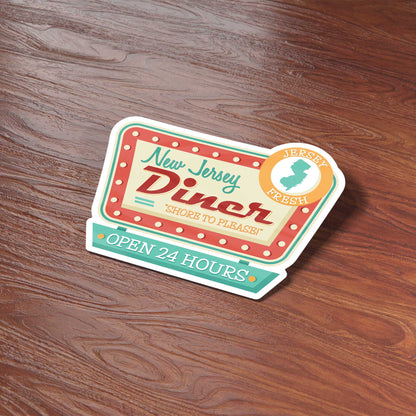 New Jersey Diner Sticker - Retro NJ Decals for Hydroflask