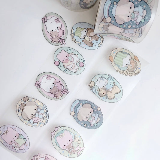 Oval Character and Buddy Portrait Sticker Roll