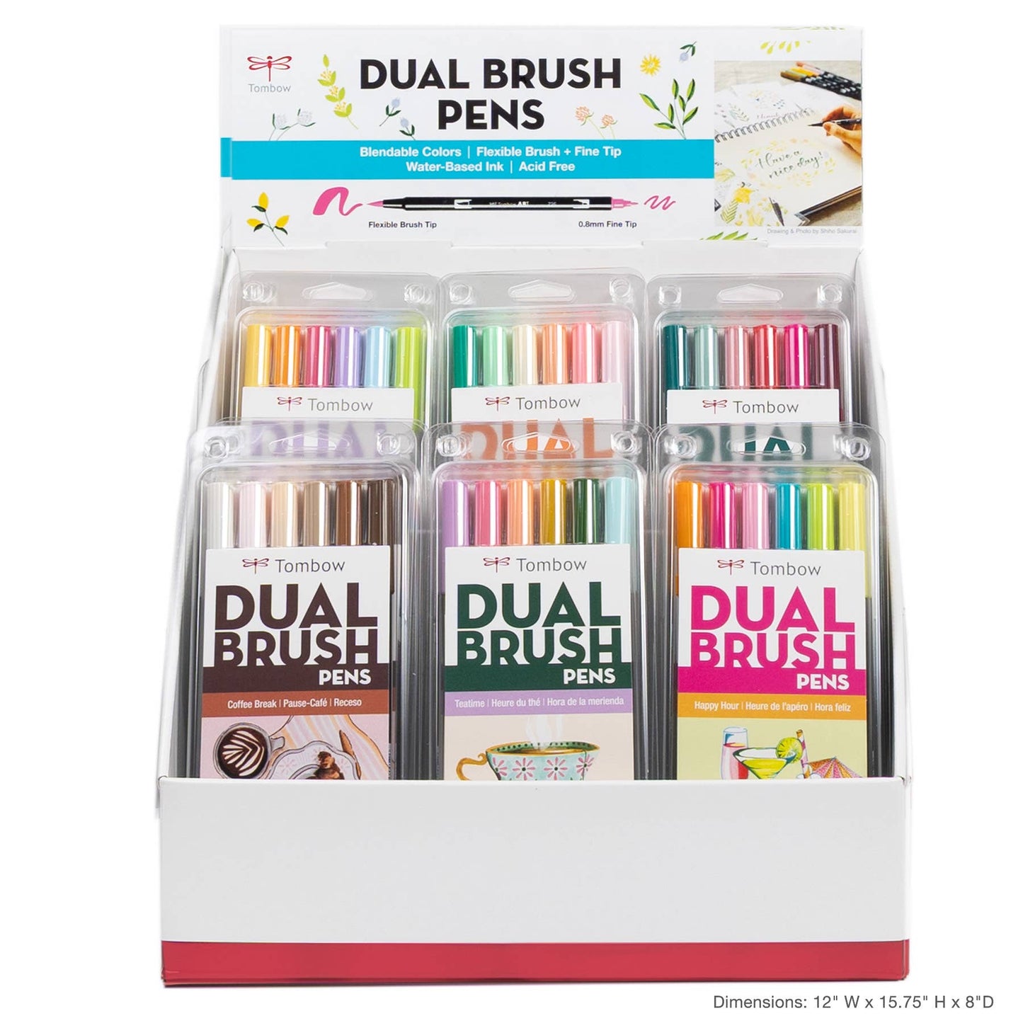Dual Brush Pen 6-Pack Set (Happy Hour)