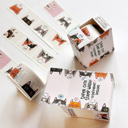 Mini Meows Faux-stage Stamp Washi