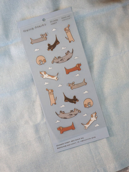 Flying doxies PET sticker sheet