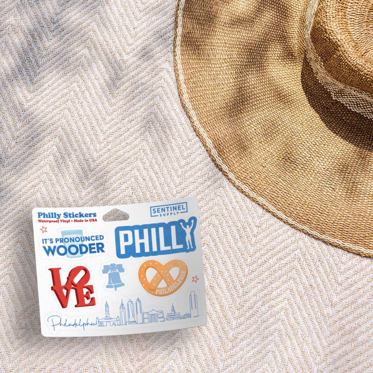 Philly Sticker Sheet- Set of 6 Philadelphia Decals w/ Hanger