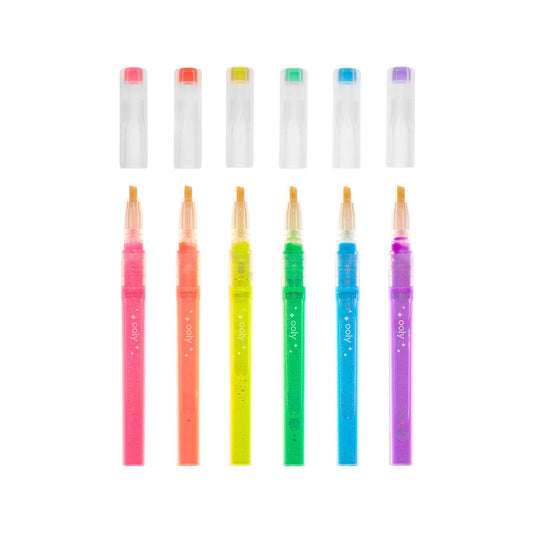 Oh My Glitter!: Liquid Glitter Ink Neon Highlighters (Set of 6)