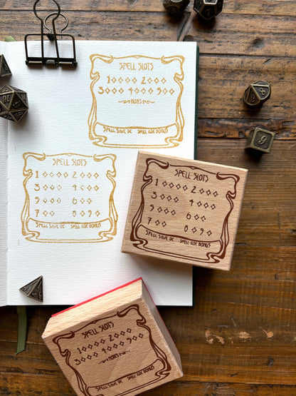 Spell slot rubber stamp for DnD