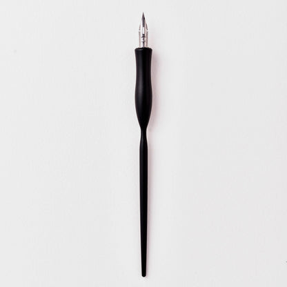 Flourish calligraphy pen with black barrel and pointed nib