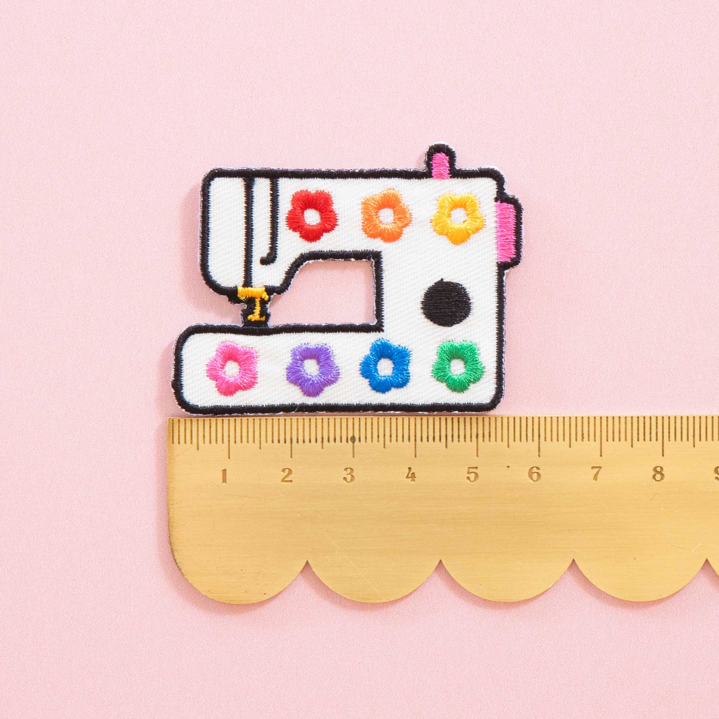 Rainbow Daisy Sewing Machine Iron-On Patch