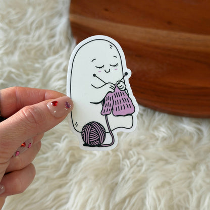 Ghost Knitting Sticker