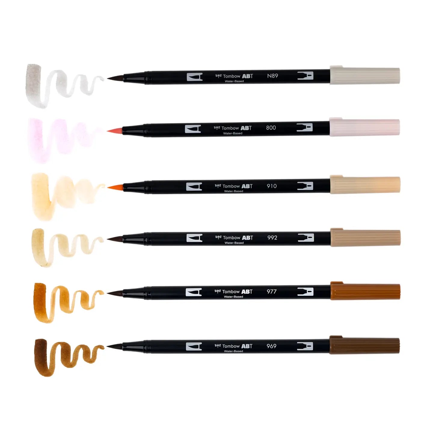 Dual Brush Pen 6-Pack Set (Coffee)