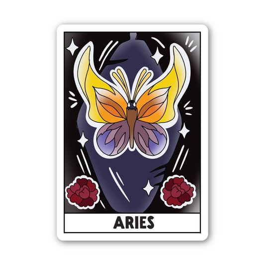 Aries Zodiac Tarot Card Sticker