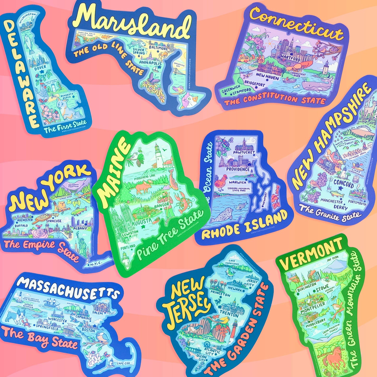 New Jersey Garden State Map Art Car Decal Vinyl Sticker