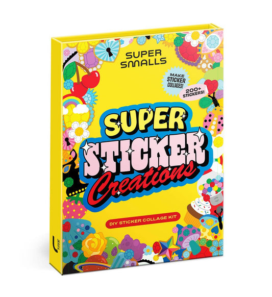 Sticker collage kit box with colorful character art and craft title on the front