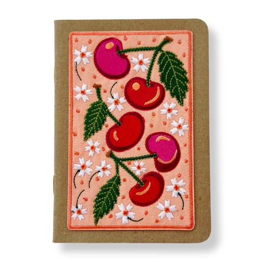 Cherries Embroidery Pocket Notebook