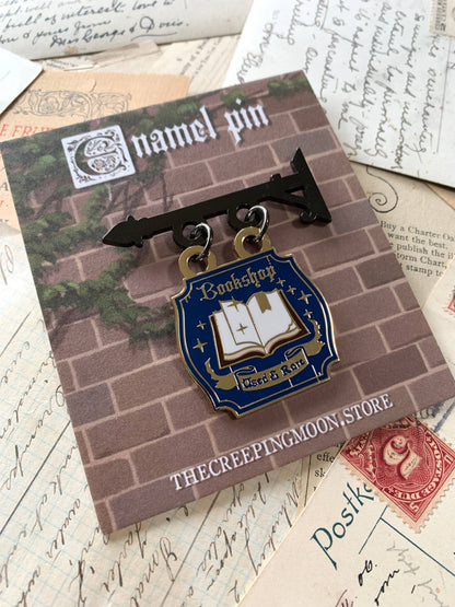 Bookshop shop sign enamel pin