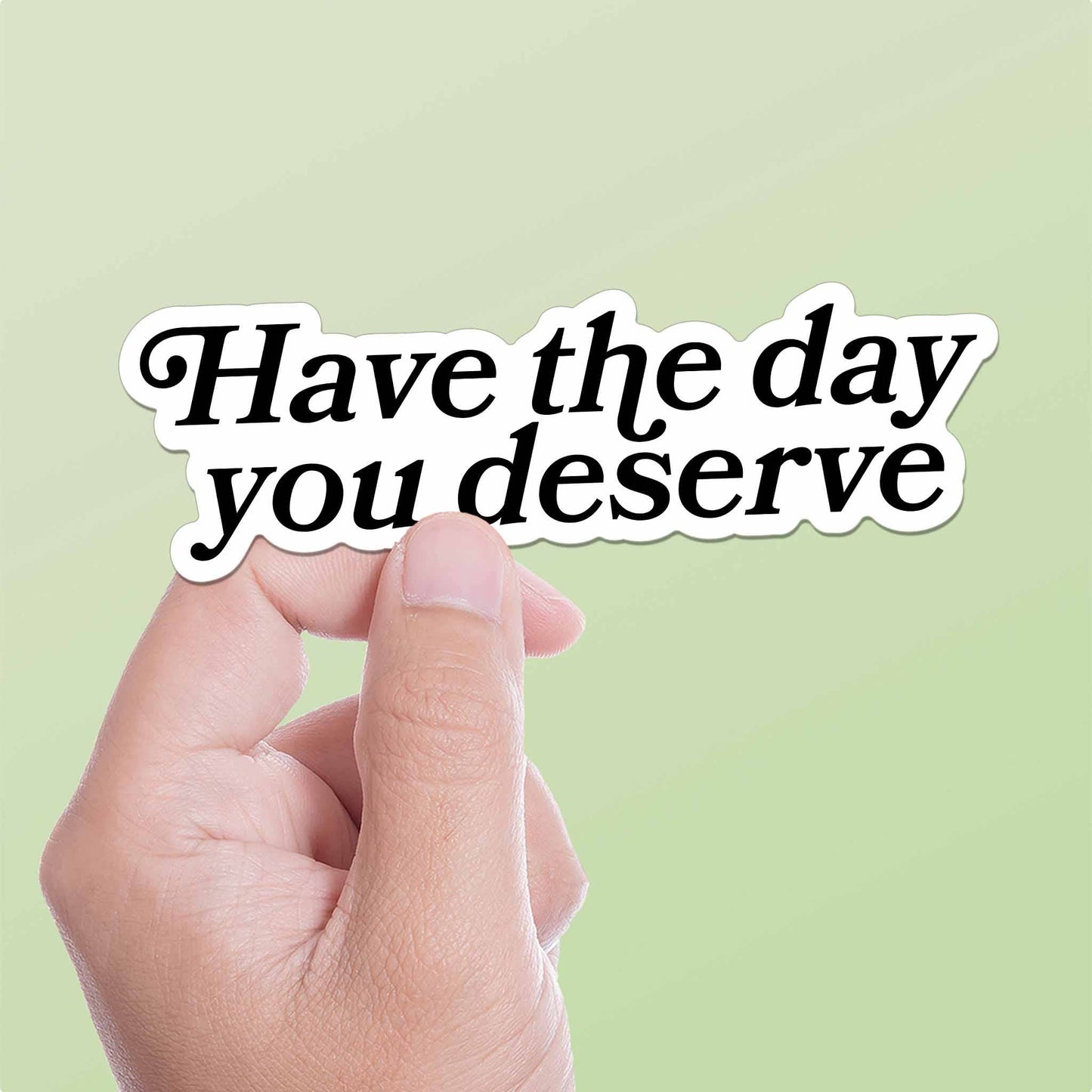 Have the Day You Deserve Funny Sticker for Water Bottle