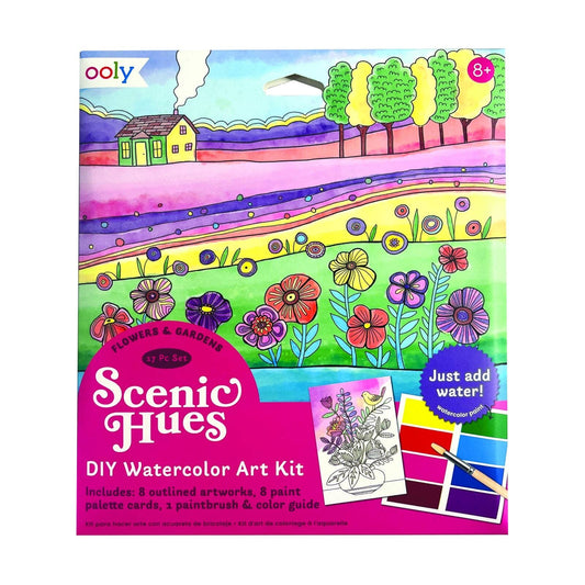 Scenic Hues: D.I.Y. Watercolor Art Kit - Flowers & Gardens